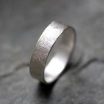 wedding photo - Textured wedding band ring - recycled sterling silver - mens wedding ring - artisan metalsmith - scratch texture