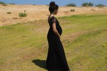 wedding photo - Bridesmaids glamours pregnancy black maxi dress