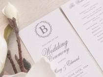 wedding photo - Printable Wedding Program - Style P70 - LAUREL Wreath COLLECTION 