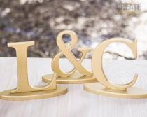 wedding photo - Wedding Initial Signs - Personalized Sweetheart Table Signs - Initials 2 Letters and Ampersand Sign (Item - INI200)