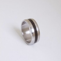 wedding photo - titanium wood ring // wood wedding Band // mens wood ring // wenge wood ring // alternative wedding band