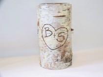 wedding photo - Personalized Birch Bark Vase