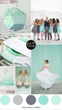 wedding photo - Mint And Grey Wedding