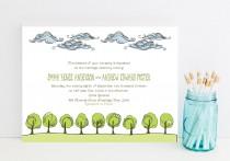 wedding photo - Nature Wedding Invitations - Clouds, Trees, Grassy Theme - Outdoor Wedding Invitation