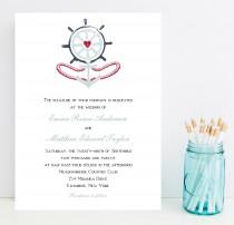 wedding photo - Anchor Wedding Invitation - Beach Theme Wedding Invitation