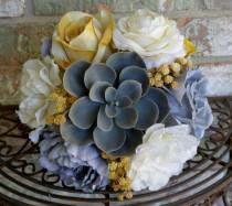 wedding photo - Goldenrod Succulent Bouquet