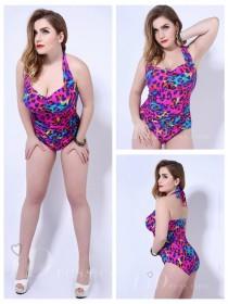 wedding photo -  Rose Color One-Piece Plus Size Womens Swimsuit Lidyy1605202006