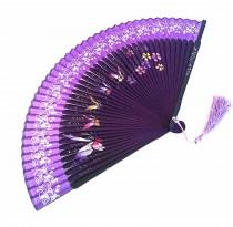 wedding photo - Wedding Favor Hand Folding Fan Chinese Japanese bamboo Hand fan with Butterfly and Floral Design