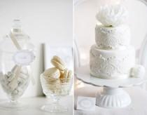 wedding photo - Lace Peony Cake