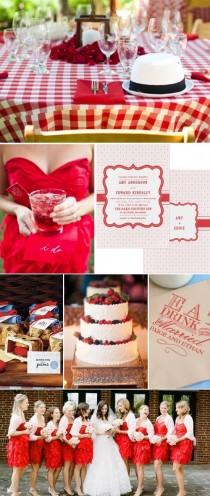 wedding photo - Pretty Picnic Wedding ~ A Red Picnic Wedding Themed Inspiration Board