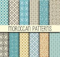 wedding photo - Moroccan tiles - Arabic patterns - Instant Download - Set of 12 Paper - 12x12 inch - Digital Paper Pack - Scrapbook, Web design, Card making - New