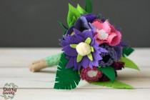 wedding photo - Felt Wedding Bouquet, Alternative Wedding Bouquet,Felt Flower Bouquet,Handmade Wedding Flower Arrangement,Purple Wedding,Purple Felt Flowers
