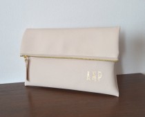 wedding photo - Monogrammed clutch / Personalized printed clutch bag / Foldover clutch purse / Bridesmaids gift / Wedding accessory