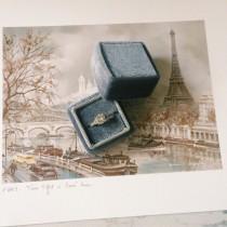 wedding photo - Free shipping! Gray Velvet Ring Box Handmade Wedding Vintage  Shiny