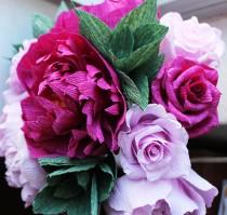 wedding photo - Peonies - Crepe paper peonies - wedding peonies -roses - bridal- crepe paper flowers- wedding bouquet- peonies bouquet-wedding decoration