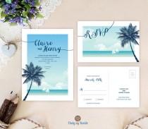 wedding photo - Destination wedding invitations with RSVP printed 
