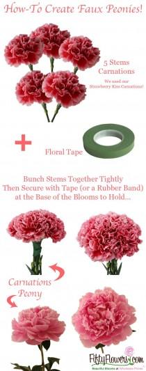 wedding photo - New Carnations And How To Create Faux Peonies!