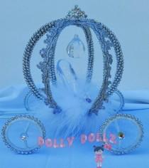 wedding photo - Disney inspired Cinderella Carriage Cake Topper, Quinceanera Centerpiece, Decoration item, Princess room decor