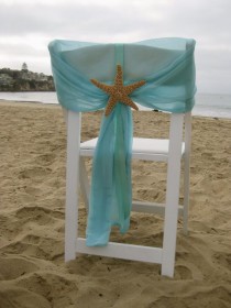 wedding photo - Beach Wedding Chair Caps With Starfish Or Sand Dollars - Set Of 2 - Beach Wedding Decoration, Sweetheart Table Chair Decoration
