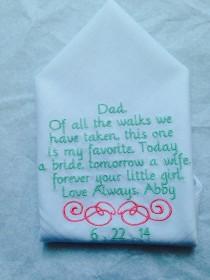 wedding photo - Personalized Handkerchief for Father of Bride
