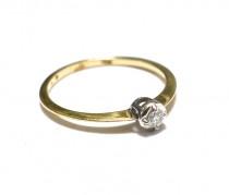wedding photo - Vintage 10K  Diamond Solitaire Engagement Ring -  Minimalist - Simple - Size 7.5