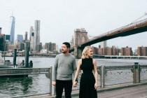 wedding photo - Striking Brooklyn Bridge Engagement Session