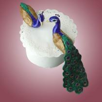 wedding photo - Indian Peacock & Peahen Cake Topper - Made to Order