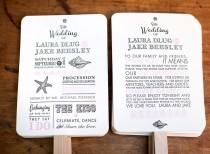 wedding photo - DIY - Wedding Program Fan Kit, Order of Service Fan, Wedding Program Fans, Kraft Paper Wedding Program