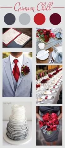 wedding photo - Crimson Wedding Color Palette - LinenTablecloth