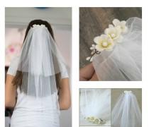 wedding photo - Bachelorette Veil Bridal Shower Veil Party Accessory Headband Veil Flower Bride Party Rustic Wedding