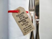 wedding photo - 60 Wedding Napkin Holders-Wedding Table Decor-Thank You for Sharing Our First Meal-Unique Wedding Favors-Weddings-Rustic Wedding Table