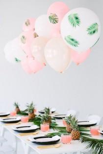 wedding photo - Pretty Palm Fronds Party Decor   DIY Decoupage Balloons!