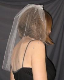 wedding photo - Rhinestone Bachelorette Veil with white tulle netting - READY to ship