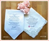 wedding photo - Mother of the Bride Gift-Father of the Bride-Wedding Handkerchief-PRINTED-CUSTOMIZED-Wedding Hankerchief-Wedding Gift-Personalized Hankies