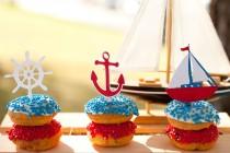 wedding photo - Nautical Cupcake Toppers Set of 12 - Sailboat Baby Shower - Little Sailor Birthday - AHOY It's a Boy - Sailboat Decorations - Anchor Party