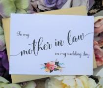 wedding photo - To My MOTHER In LAW CARD, Wedding Party Cards, Mother In Law Thank You, Mother In Law Gift, Wedding Stationery, Wedding Thank You Cards