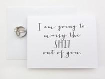 wedding photo - I am going to marry the shit out of you wedding day card / funny wedding card / newlywed card/ bride and groom stationary