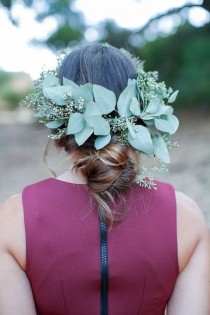 wedding photo - Fresh Eucalyptus Flower Crown