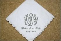 wedding photo - Wedding Message Handkerchief, mother of the bride/ groom, personalized monogram, custom hankies ,embroidered hanky, wedding gift,