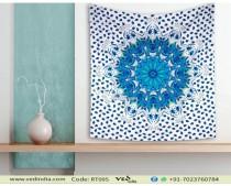 wedding photo -  Blue Ombre Queen Mandala Tapestry