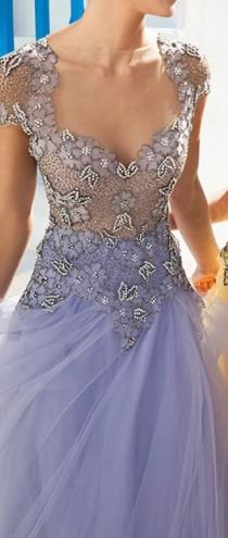 wedding photo - Lavender Beaded Tulle Gown