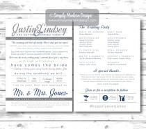 wedding photo - modern and fun double sided wedding program, unique wedding program, wedding fan, program fan, PRINTABLE or PRINTED PROGRAMS