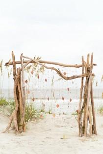 wedding photo - Handcrafted Driftwood And Shell Wedding Arch