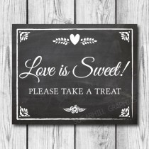 wedding photo - Chalkboard Wedding Sign, Printable Wedding Sign, Chalkboard Wedding Love Is Sweet Sign, Wedding Decor, Wedding Signage, Instant Download