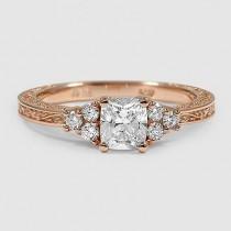 wedding photo - 14K Rose Gold Adorned Trio Diamond Ring