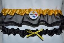 wedding photo - Pittsburg Steelers football garter set