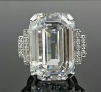 wedding photo - Emerald cut sterling silver ring