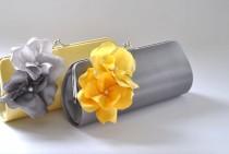 wedding photo - Set of 2 Small Bridesmaids clutches/Wedding clutches / Prom clutch - CUSTOM COLOR