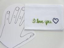 wedding photo - I Love You Handkerchief Love Embroidery Love Accessory Cotton Gift Embroidered Handkerchief
