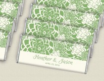 wedding photo - Green Floral Succulent Wedding Favors For Eco-Friendly Theme - Personalized Candy Wrappers For HERSHEY'S Bars For Bridal Showers
